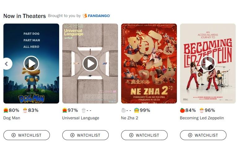 爛番茄反映觀眾電影滿意度的爆谷指數目前達99%。(網上截圖)