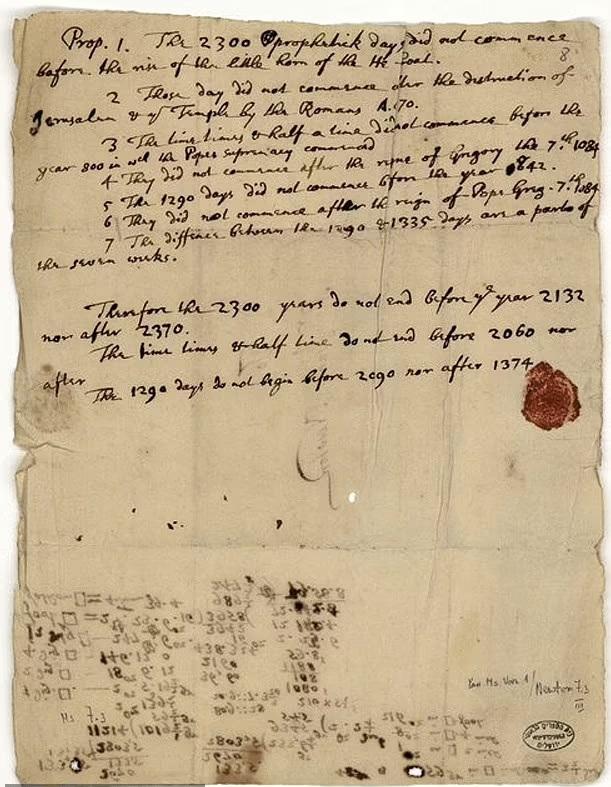 牛頓預言世界末日