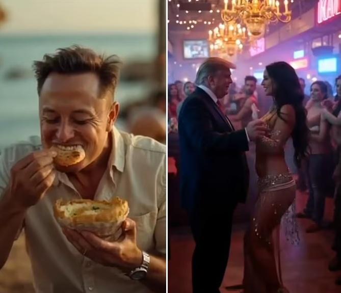 特朗普上載改造加沙AI片段。(互聯網)