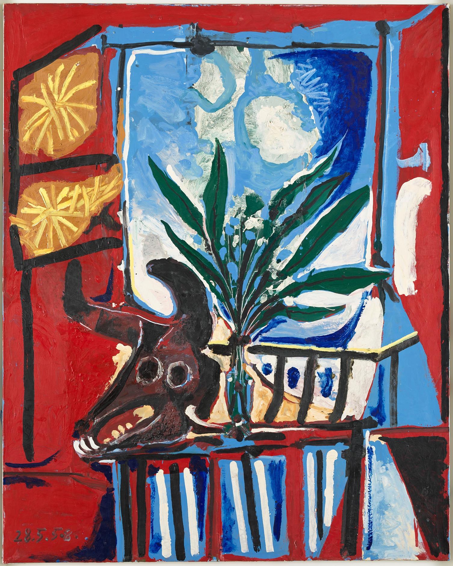 《帶牛頭的靜物》 1958年