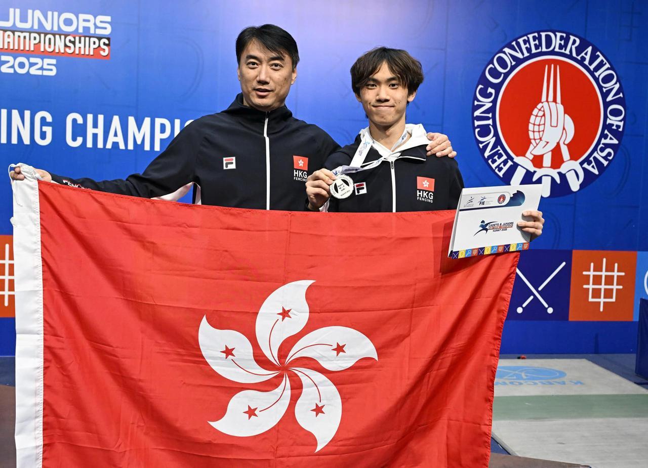 亞青劍擊賽|袁諾文。(中國香港劍擊總會圖片)