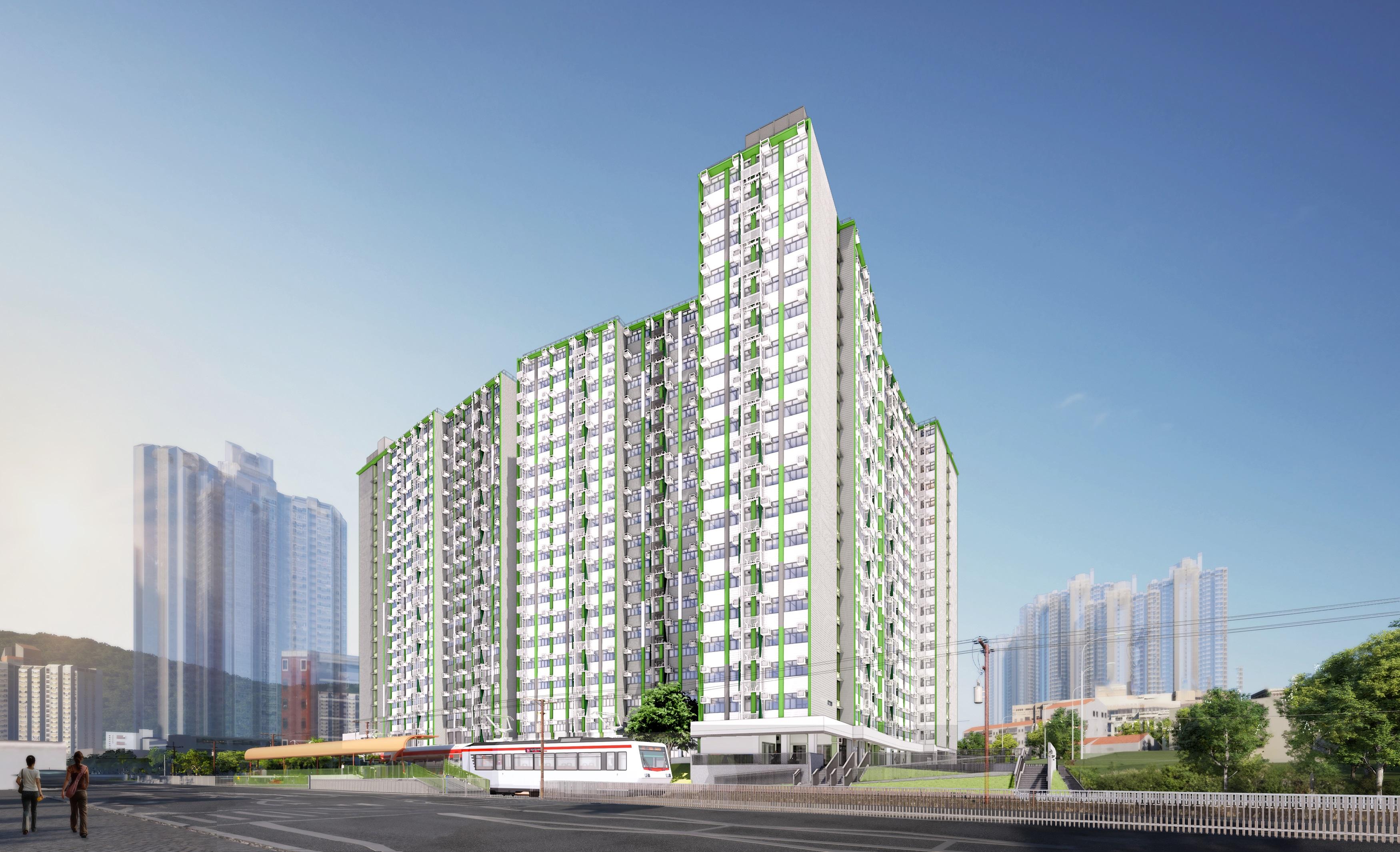 圖示屯門青福里(即屯門第3A區)「簡約公屋」項目構思圖。(政府新聞處圖)