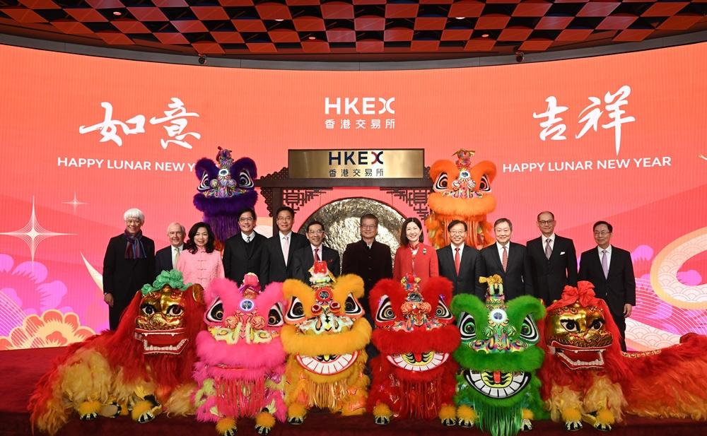 財政司司長陳茂波今日出席慶賀新春開市儀式。(政府新聞處圖)