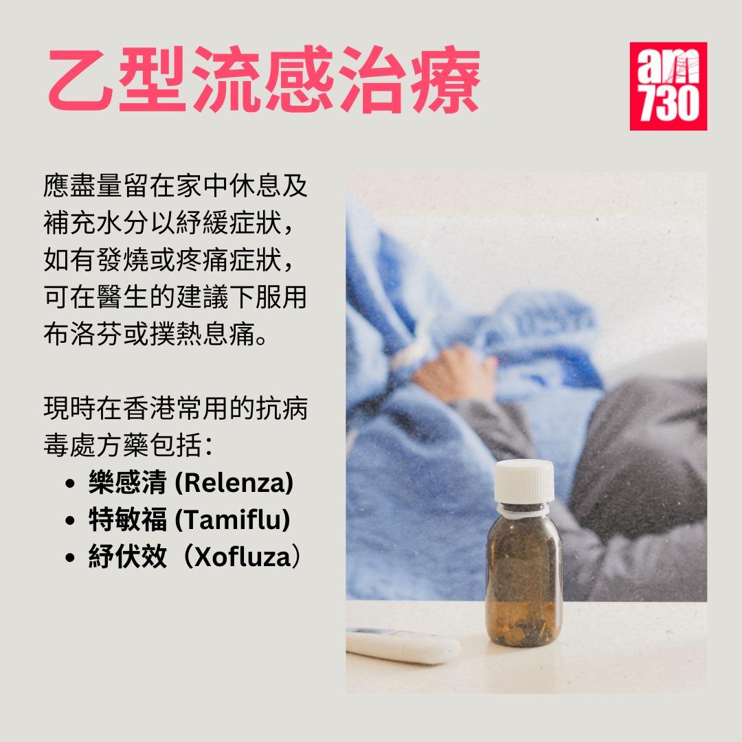 乙型流感是甚麼|治療包括在家中休息(am730製圖)