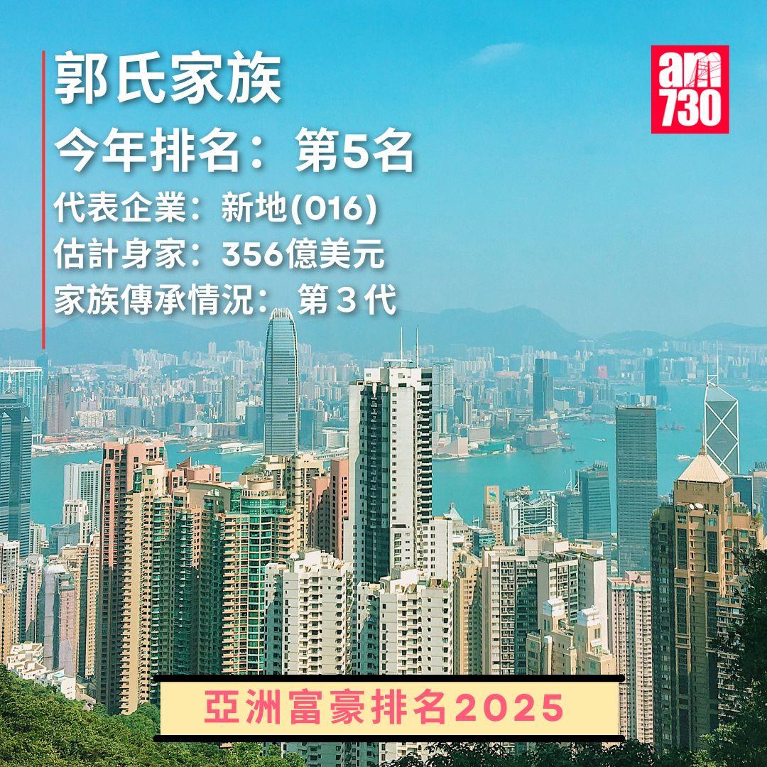 亞洲富豪排名2025|郭氏家族排名5(am730製圖)