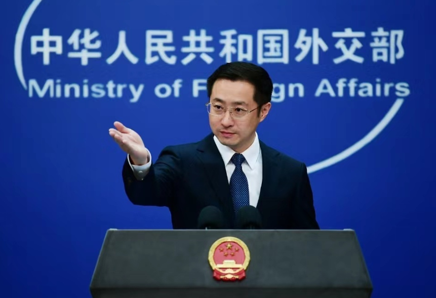 外交部發言人林劍表示,中方將採取一切必要措施,堅定維護自身的正當利益。(資料圖片)