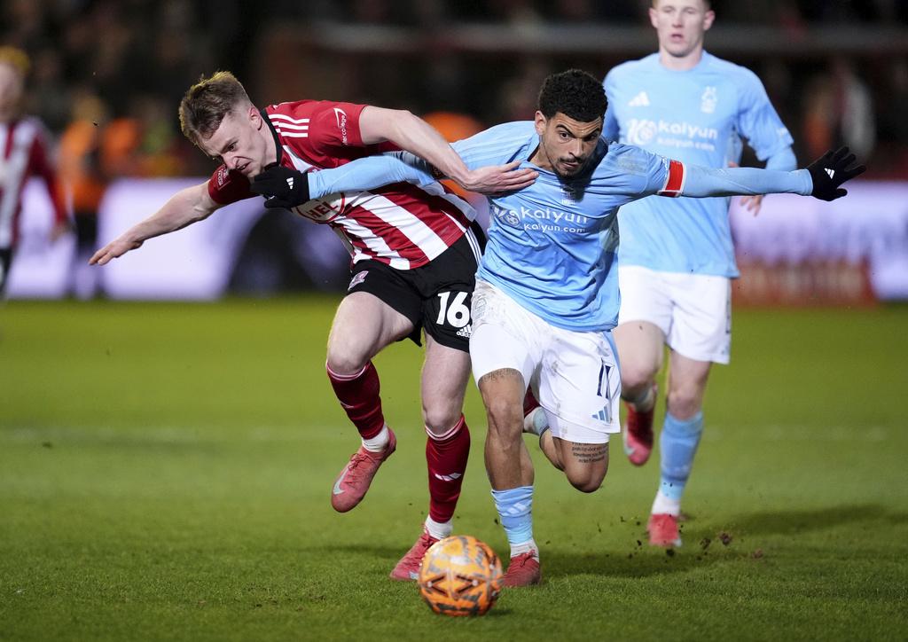 諾定咸森林2:2賽和甲組埃克塞特,互射12碼淘汰對手晉級。(美聯社)