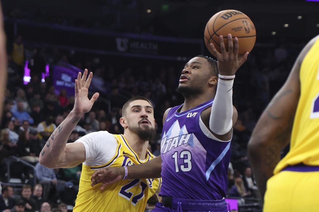 爵士131:119擊敗湖人。(美聯社)