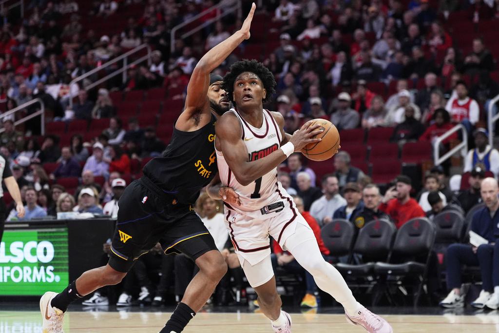 勇士105:98擊敗火箭。(美聯社)