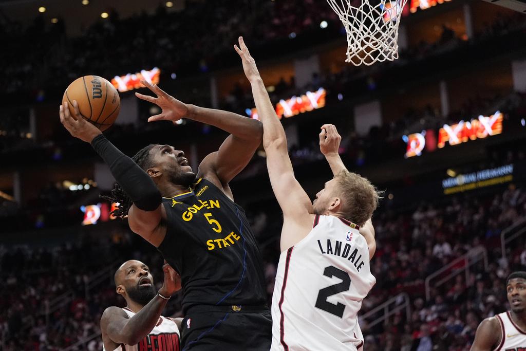 勇士105:98擊敗火箭。(美聯社)