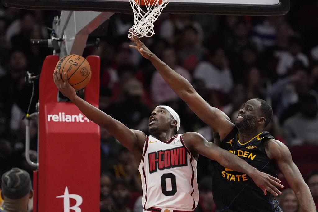 勇士105:98擊敗火箭。(美聯社)