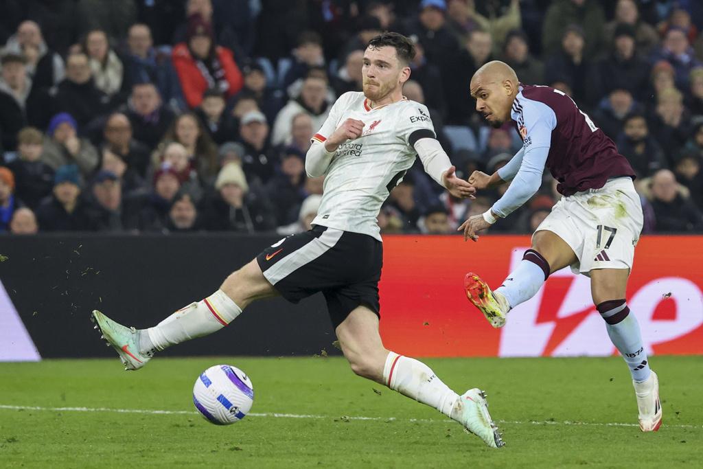 利物浦2︰2賽和維拉。(美聯社)