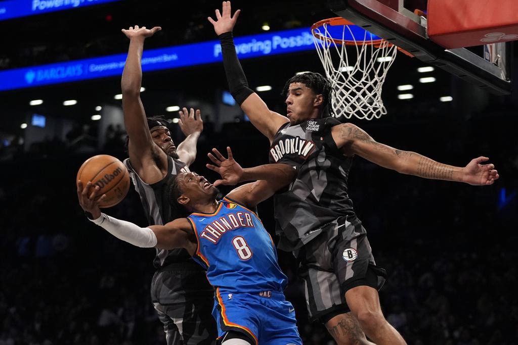 雷霆129:121擊敗籃網。(美聯社)