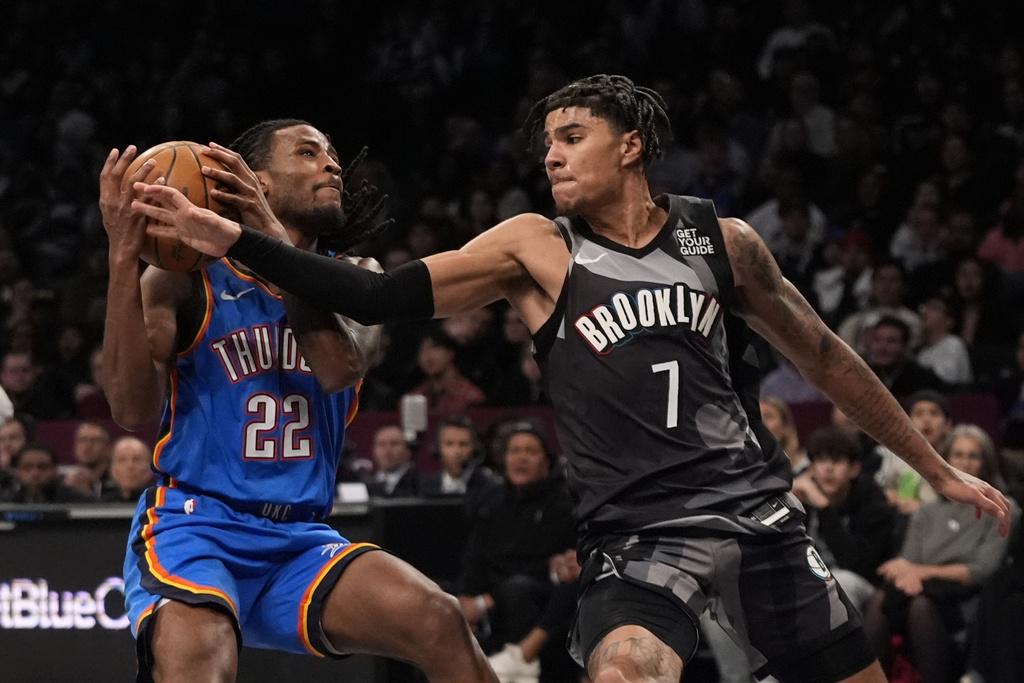 雷霆129:121擊敗籃網。(美聯社)