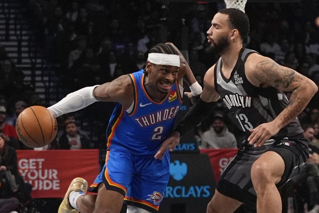 雷霆129:121擊敗籃網。(美聯社)