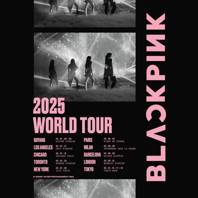 BLACKPINK最新巡演海報時間表。