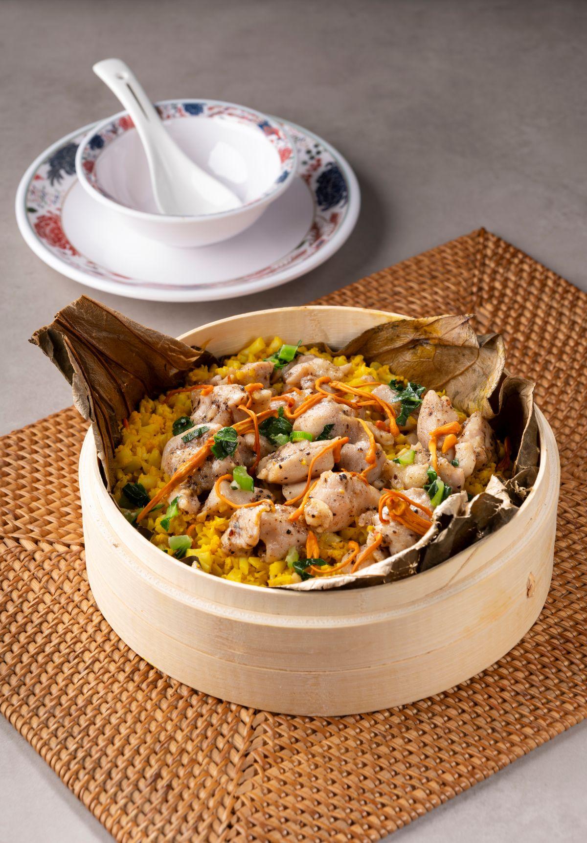 Gym友之選:蟲草花雞粒砂薑椰菜花飯(港幣$60)