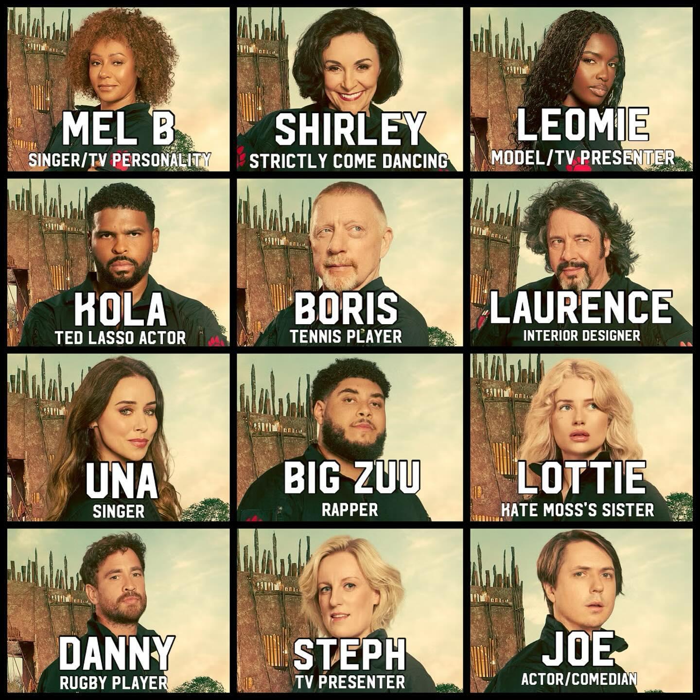 參加《貝爾追緝令 名人叢林大逃亡》的12位名人。