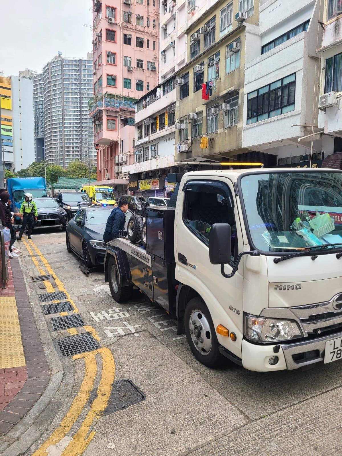 西九龍警區打擊違泊。(警方圖片)