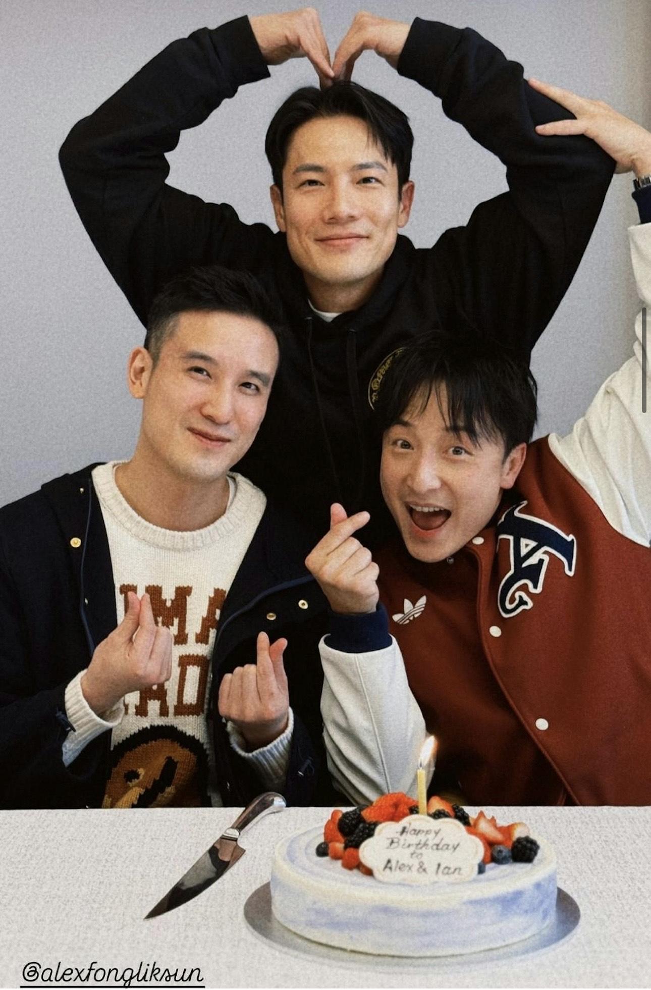 方力申與師兄弟們合照,心情大靚。