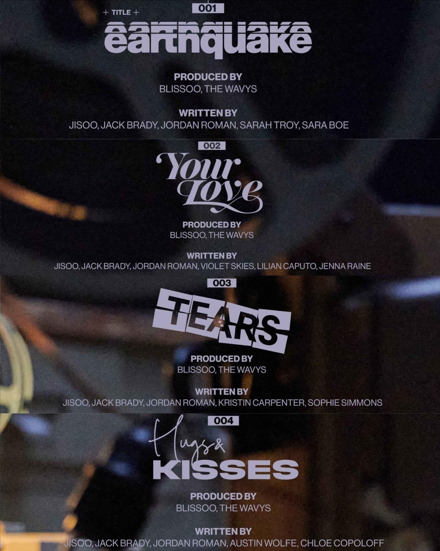 《AMORTAGE》海報背面詳列有4曲,以及歌曲製作人文字,而Jisoo全部歌曲均有參與製作。