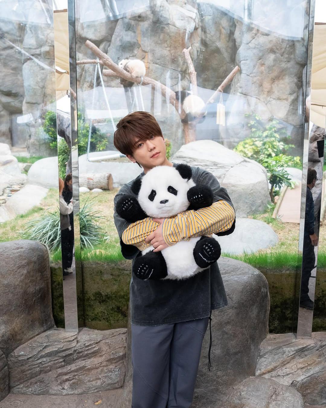 姜濤笑言要約熊貓細佬打波。