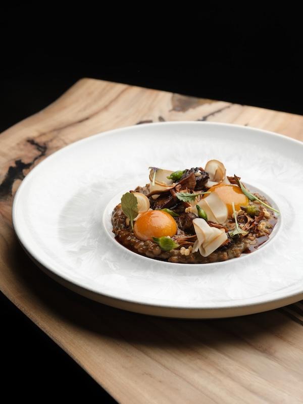 舞茸、味噌牛油、穀物、三黃蛋及燒香葱