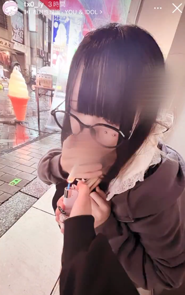 日本少女IG限動上傳這段影片,即時24小時後就自動被刪除,但已被日本網友存檔瘋傳。(影片截圖)