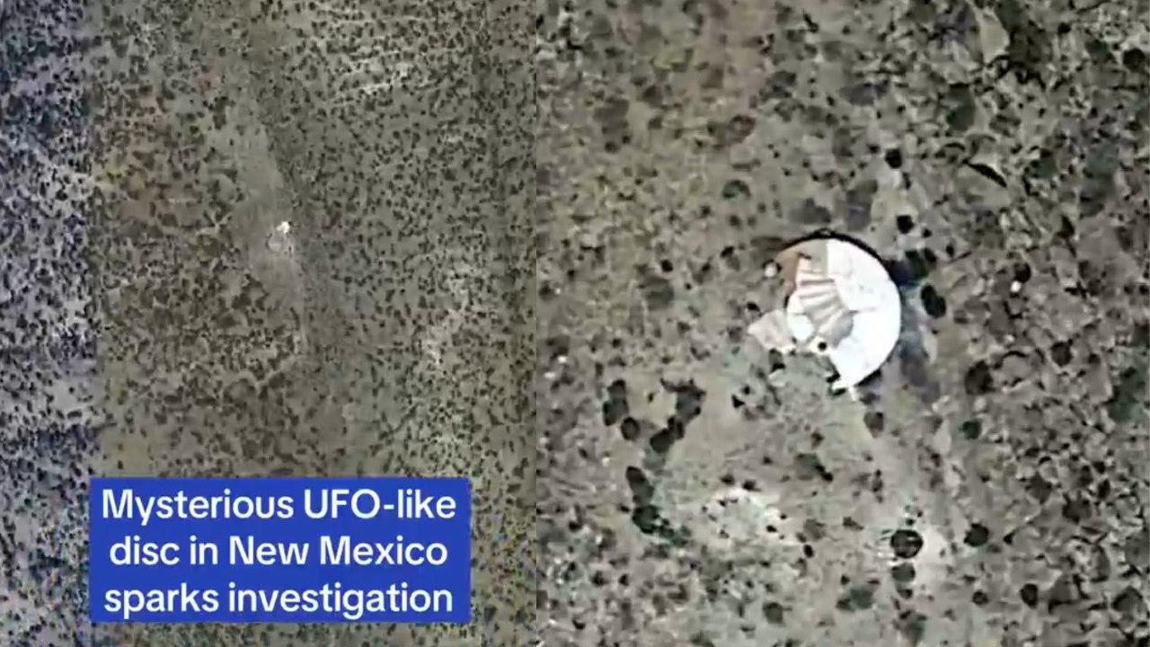 美國新墨西哥州山區疑似UFO(Google Map截圖)