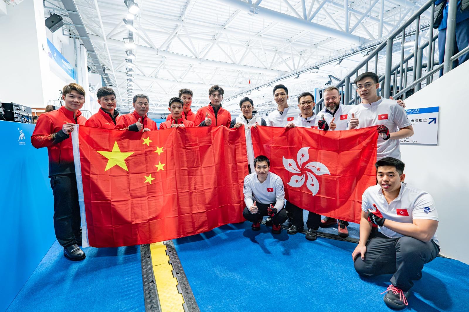亞冬運|香港隊男子冰壺銅牌戰負國家隊 無緣獎牌。(相片由港協暨奧委會提供)