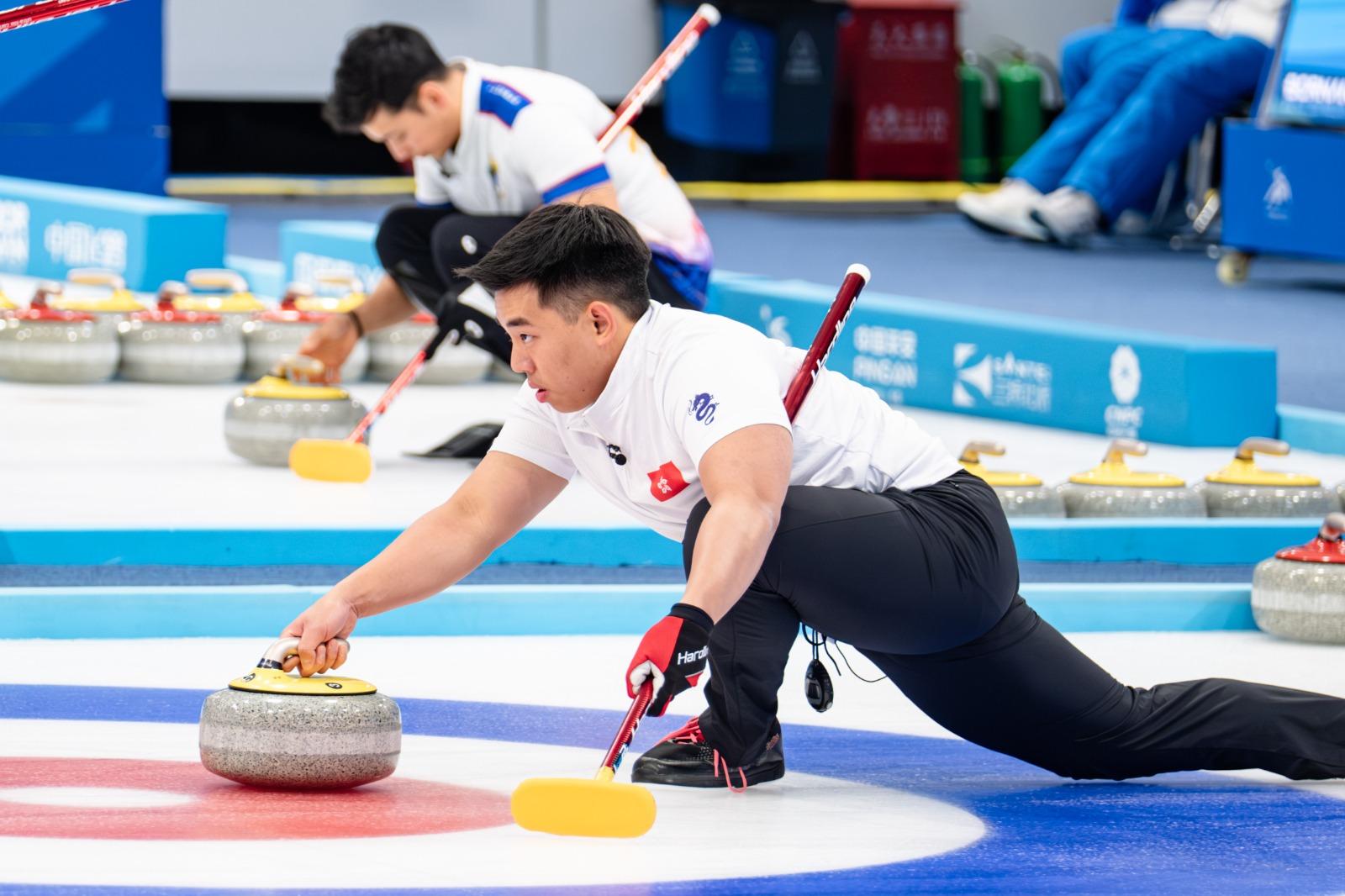 亞冬運|香港隊男子冰壺銅牌戰負國家隊 無緣獎牌。(相片由港協暨奧委會提供)