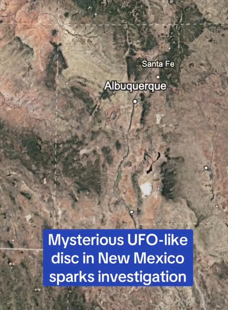 美國新墨西哥州山區疑似UFO,位於 Albuquerque附近(Google Map截圖)