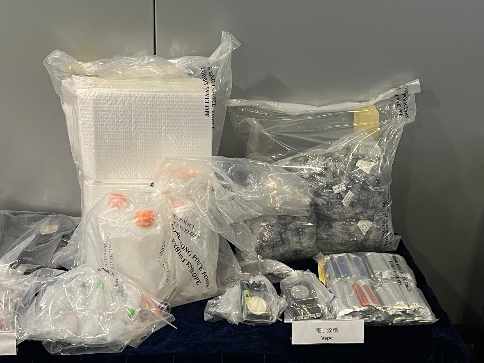 警方檢獲一批製毒工具。