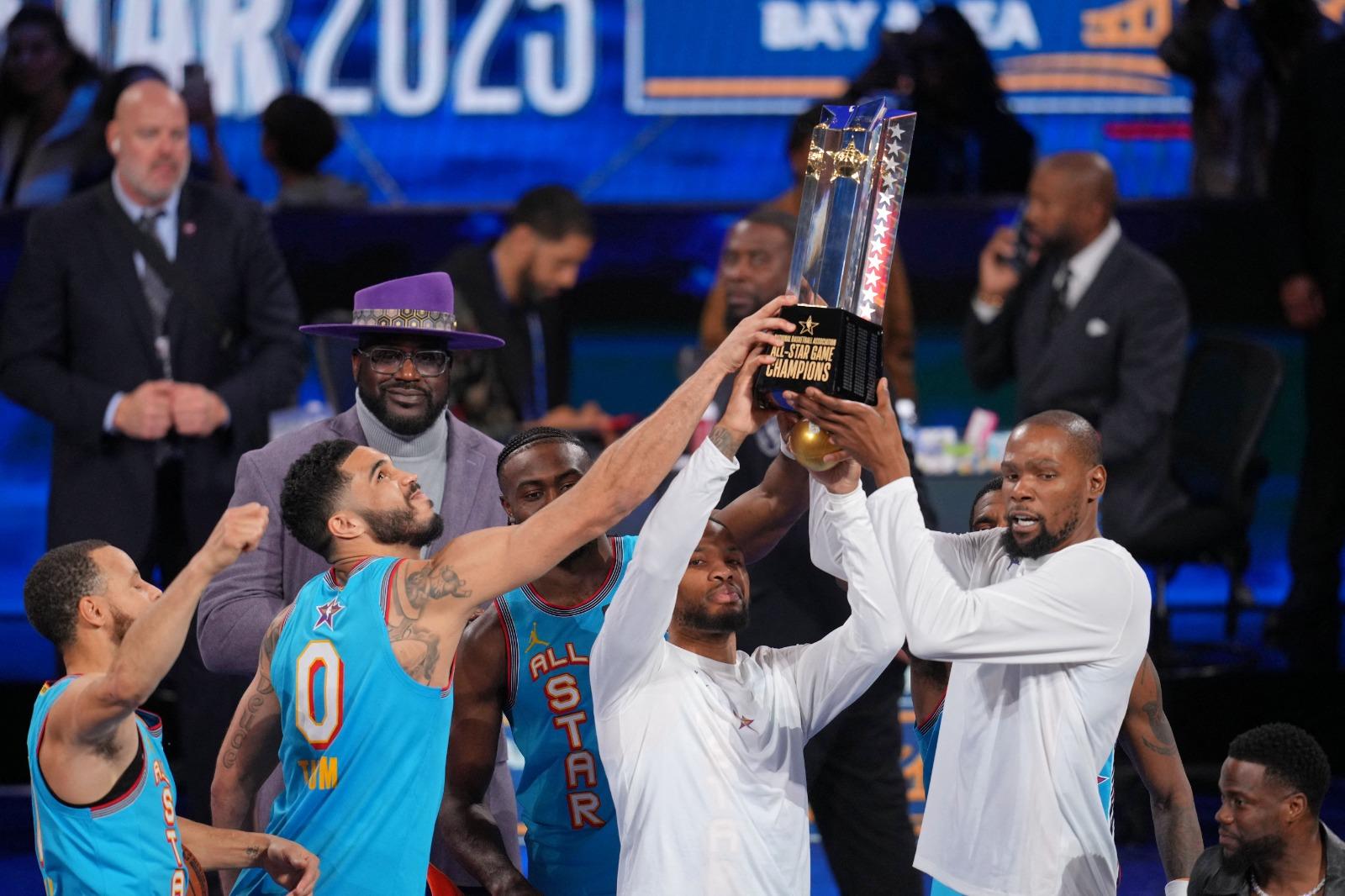 NBA明星賽2025|今屆分為4隊作賽,但效果一般。(路透社)