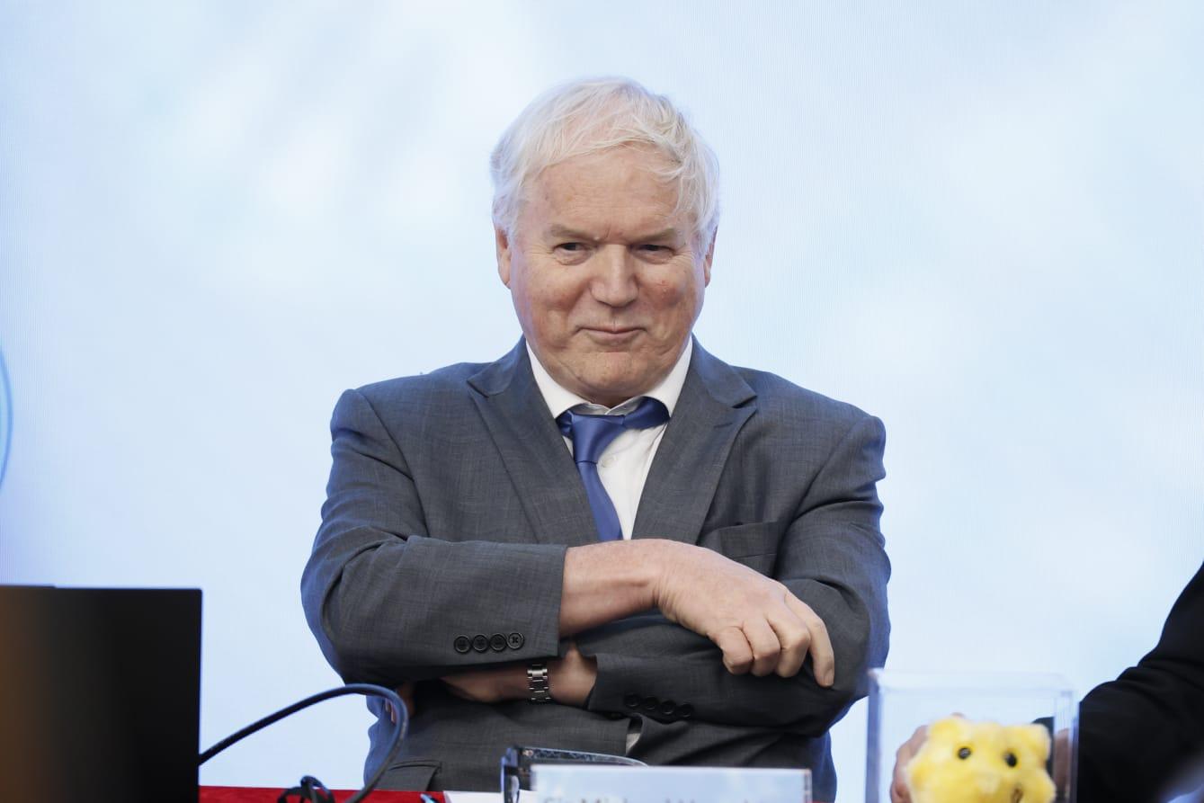 2020年諾貝爾生理學或醫學獎得主兼浸大新醫學院籌備委員會及專家諮詢委員會委員Michael Houghton。(林俊源攝)