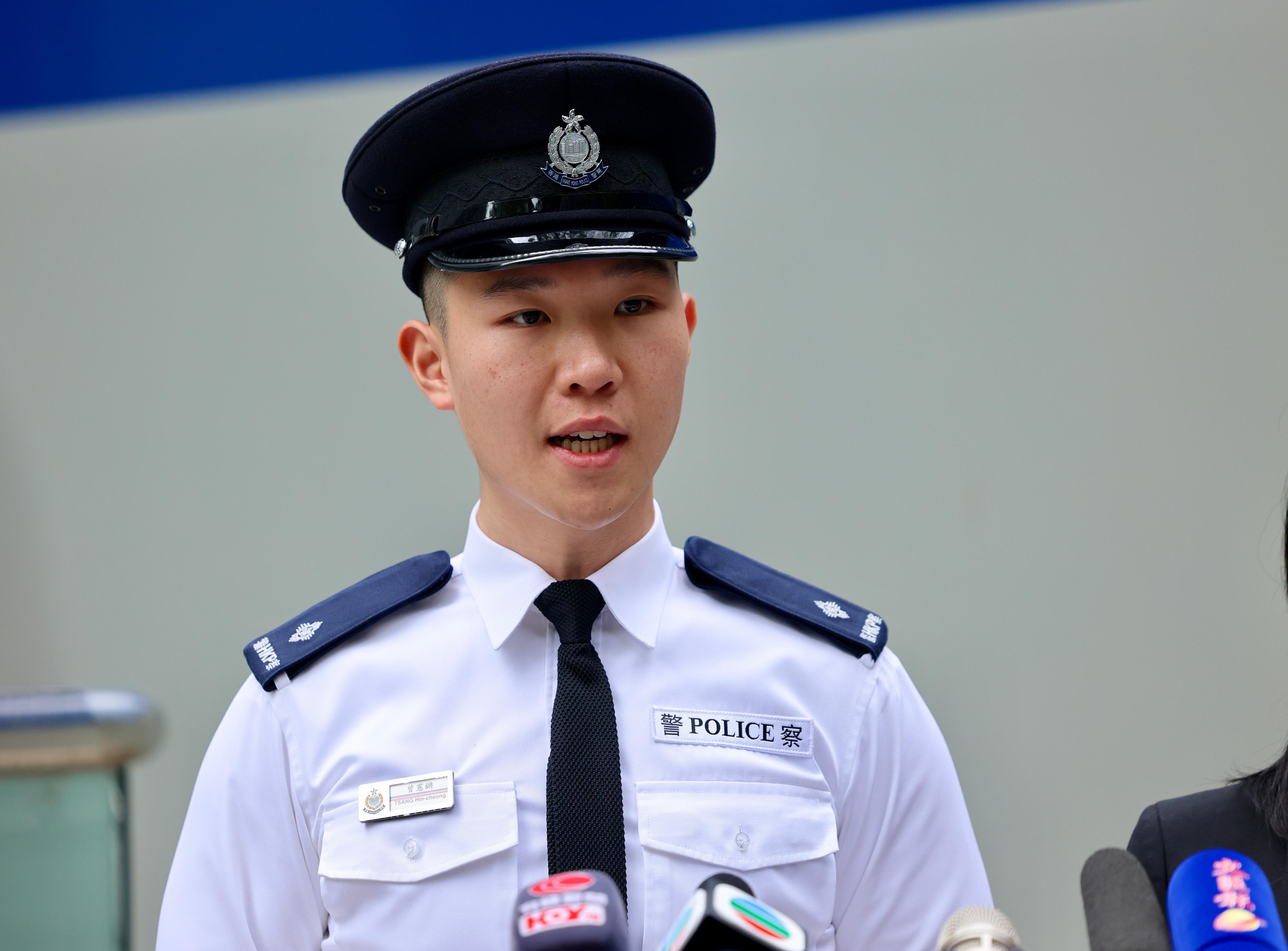 警方油麻地分區特遣隊指揮官督察曾憲鏘。