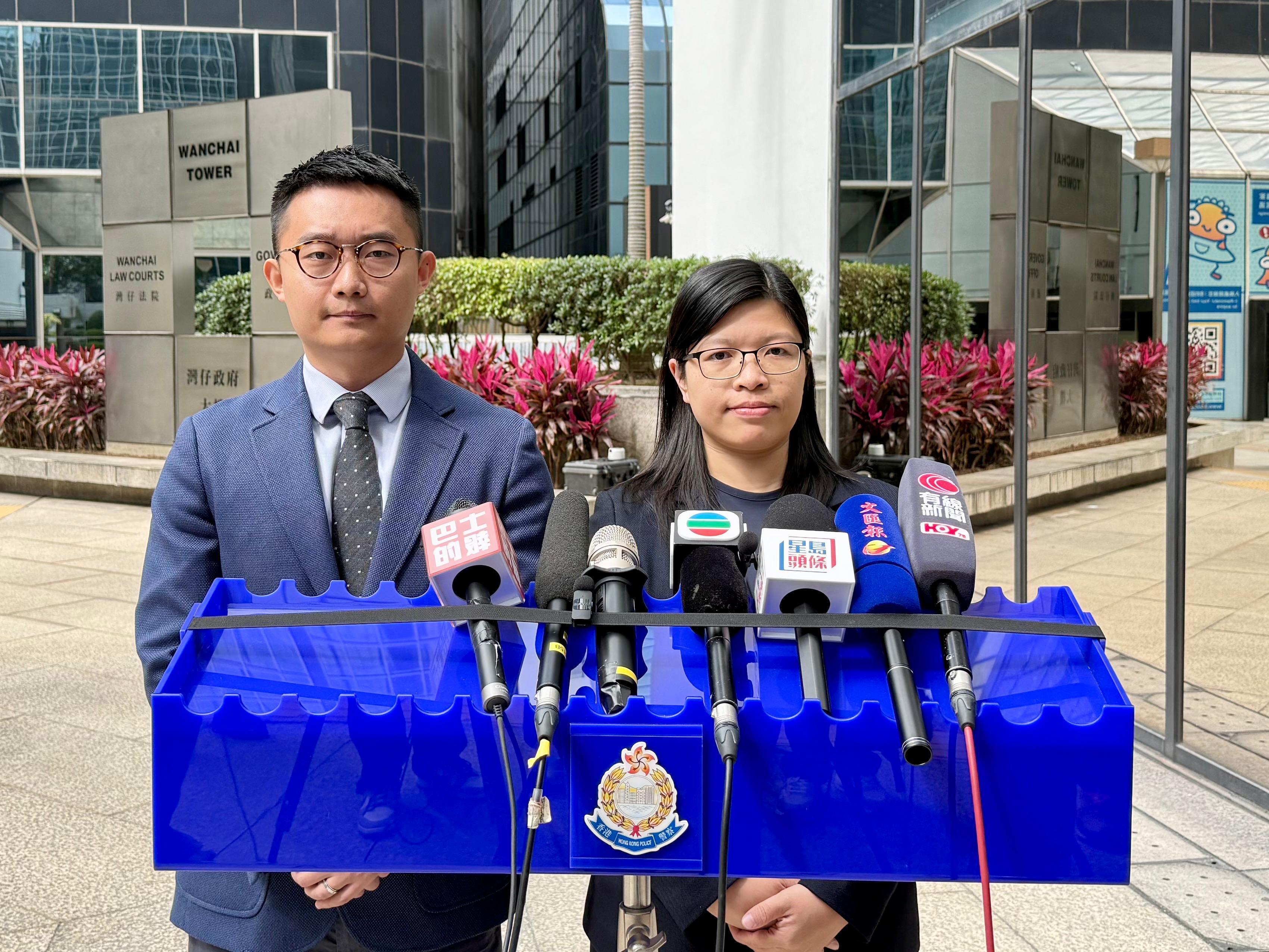 港島總區重案組2A隊高級督察陳敬樂及財富情報及調查科高級督察申文燕。