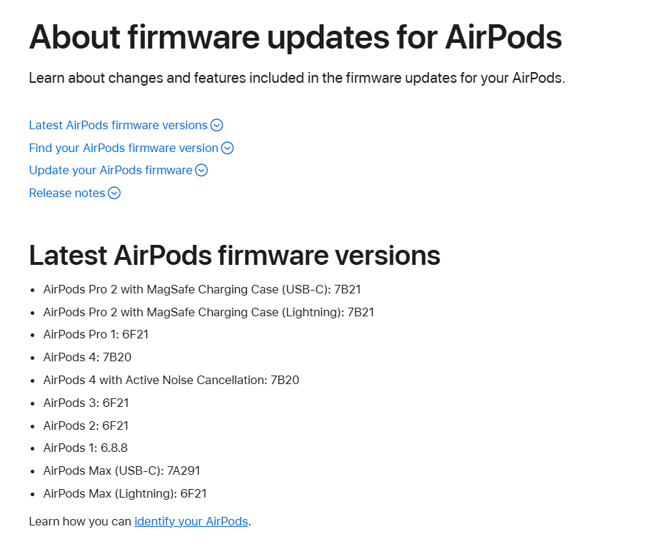 Apple在AirPods韌體支援頁面提供了更詳細資訊。
