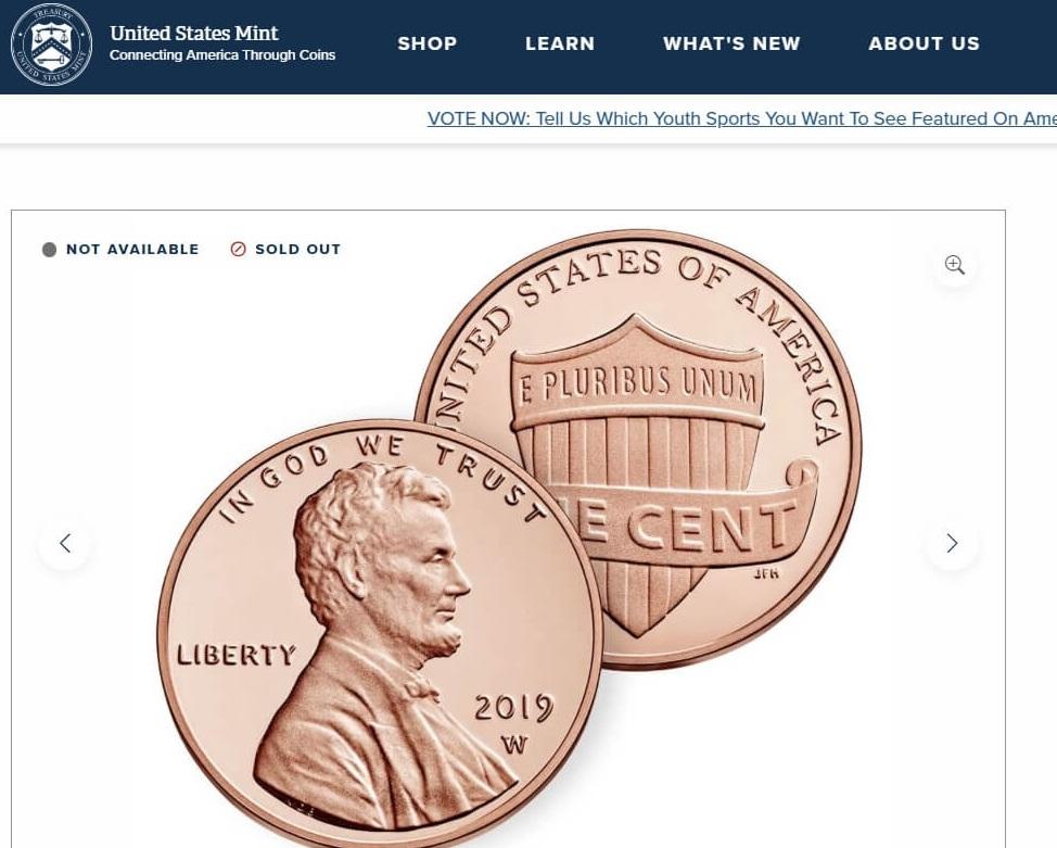 美國鑄幣局有關1美仙的介紹。(互聯網)