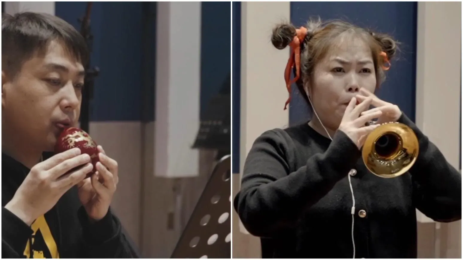 《哪吒2》配樂運用大量傳統樂器。(新華社)