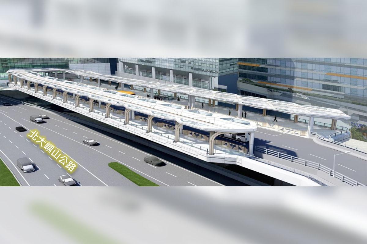 「機場東涌專道」的東涌站月台模擬圖。(區議會文件)