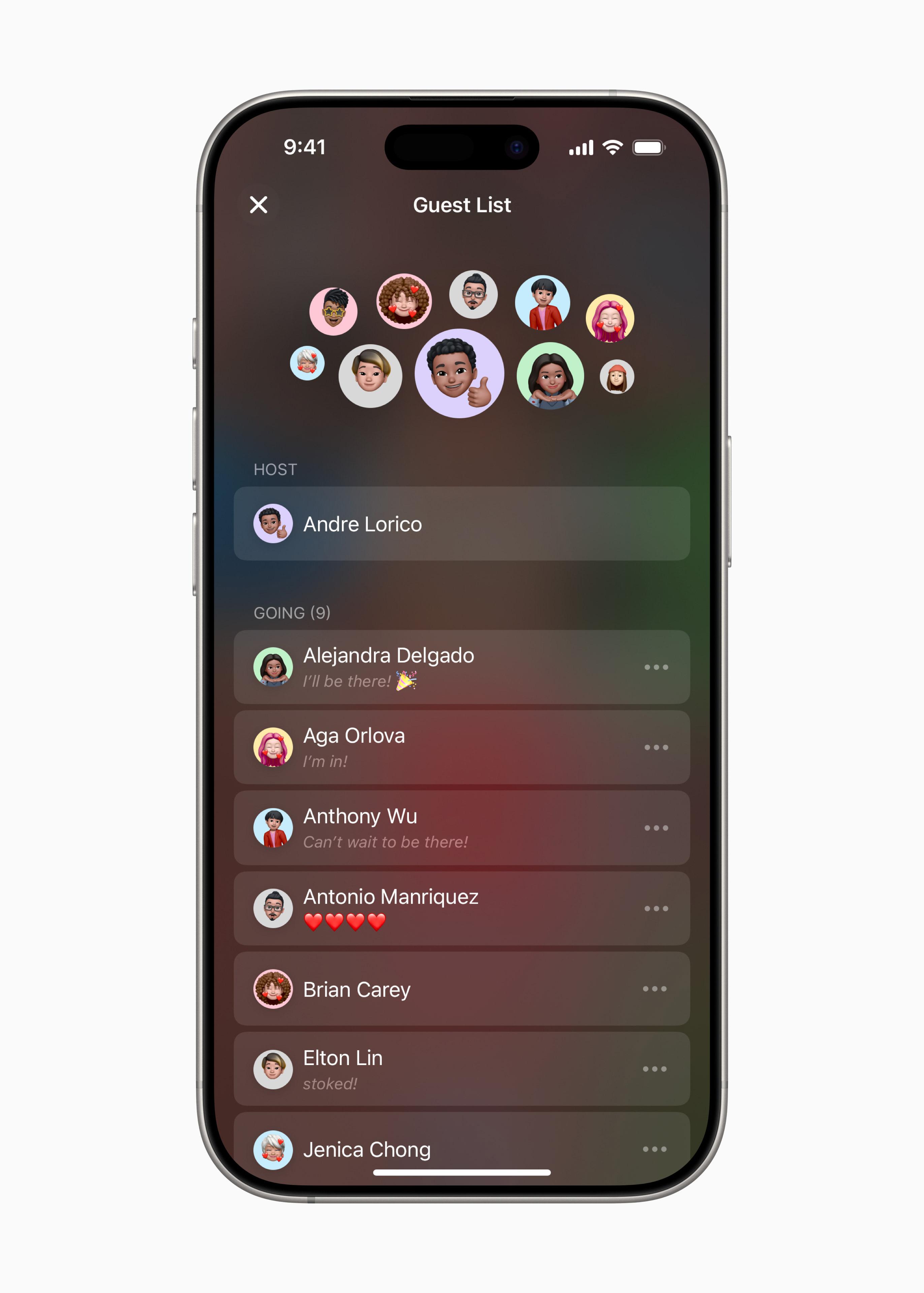 Apple Invites的賓客名單相當清晰。