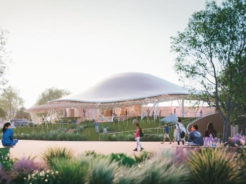 大阪世博展館的電腦模擬圖片。(互聯網)