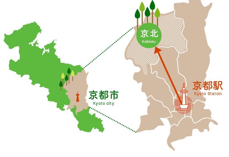 京都京北地區位置圖。(互聯網)