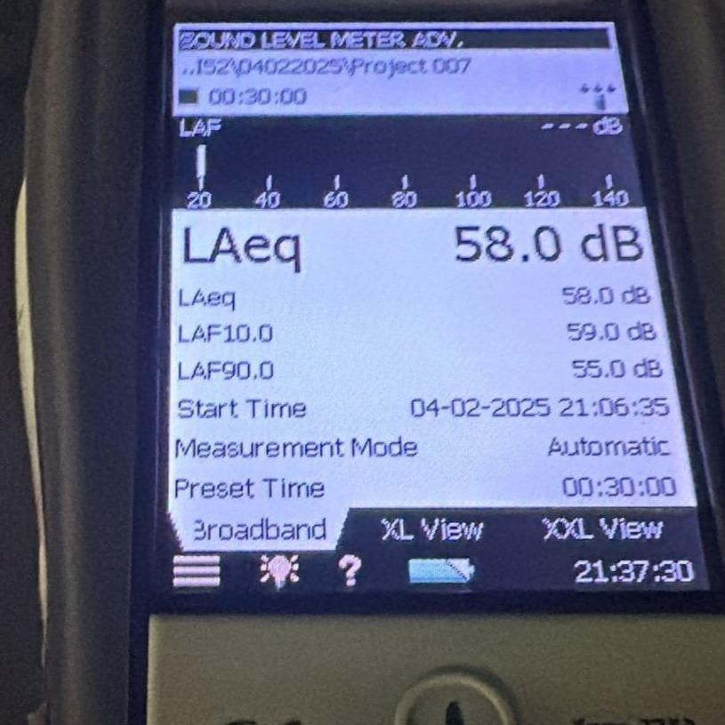 啟德體育園|環保署表示,30分鐘內的平均值為58分貝。(環保署社交平台)