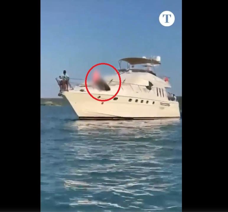 男女在甲板上做愛,船員在旁如常工作。(互聯網)