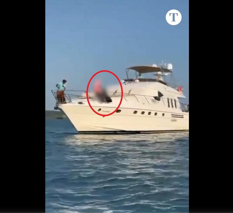 男女在甲板上做愛,船員在旁如常工作。(互聯網)