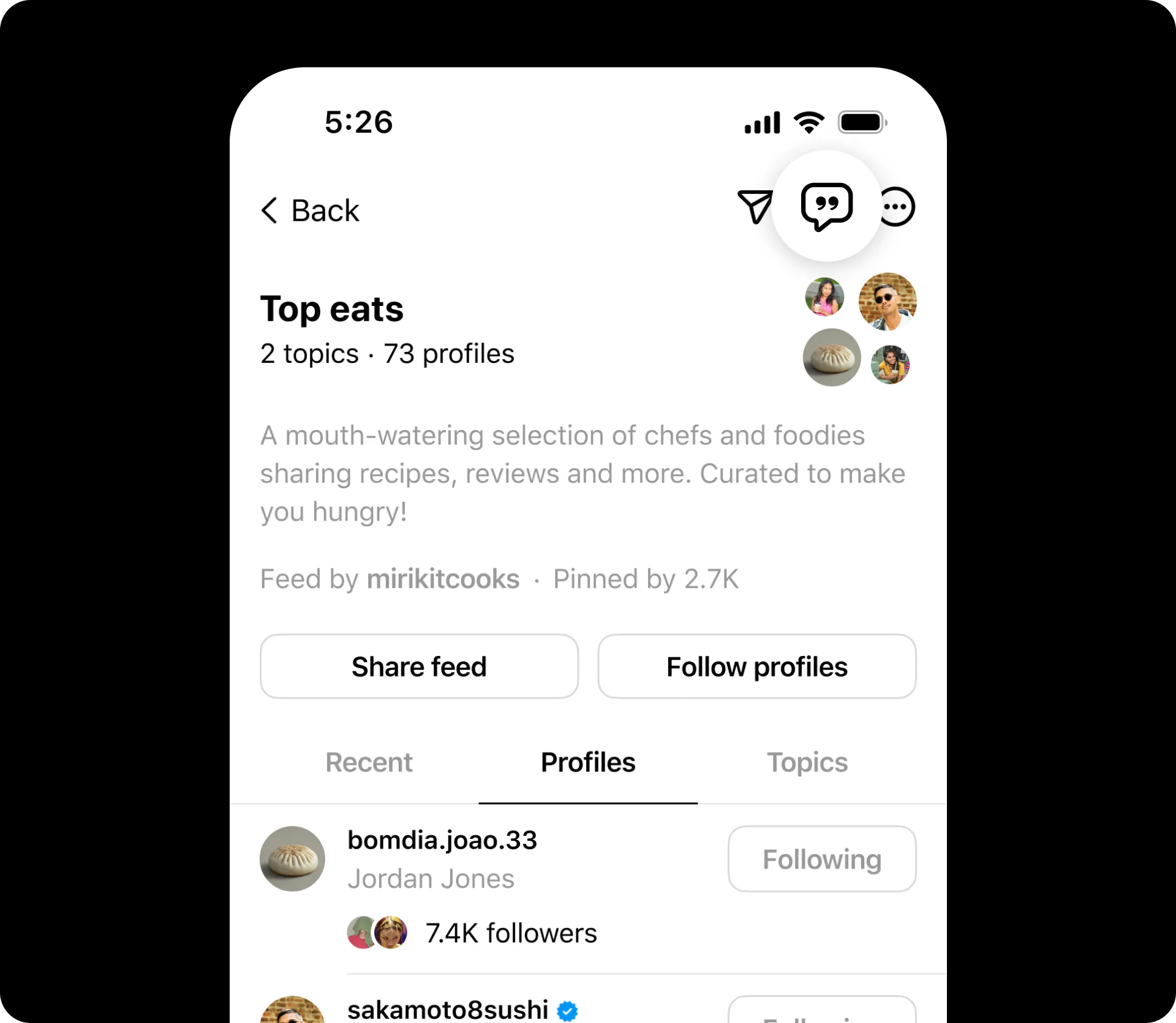 Threads新功能|只要Share Feed即可一按分享。