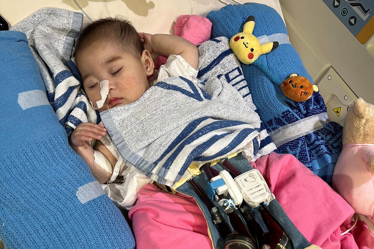 女嬰祈祈獲得內地捐贈心臟並成功移植。(香港兒童醫院提供)