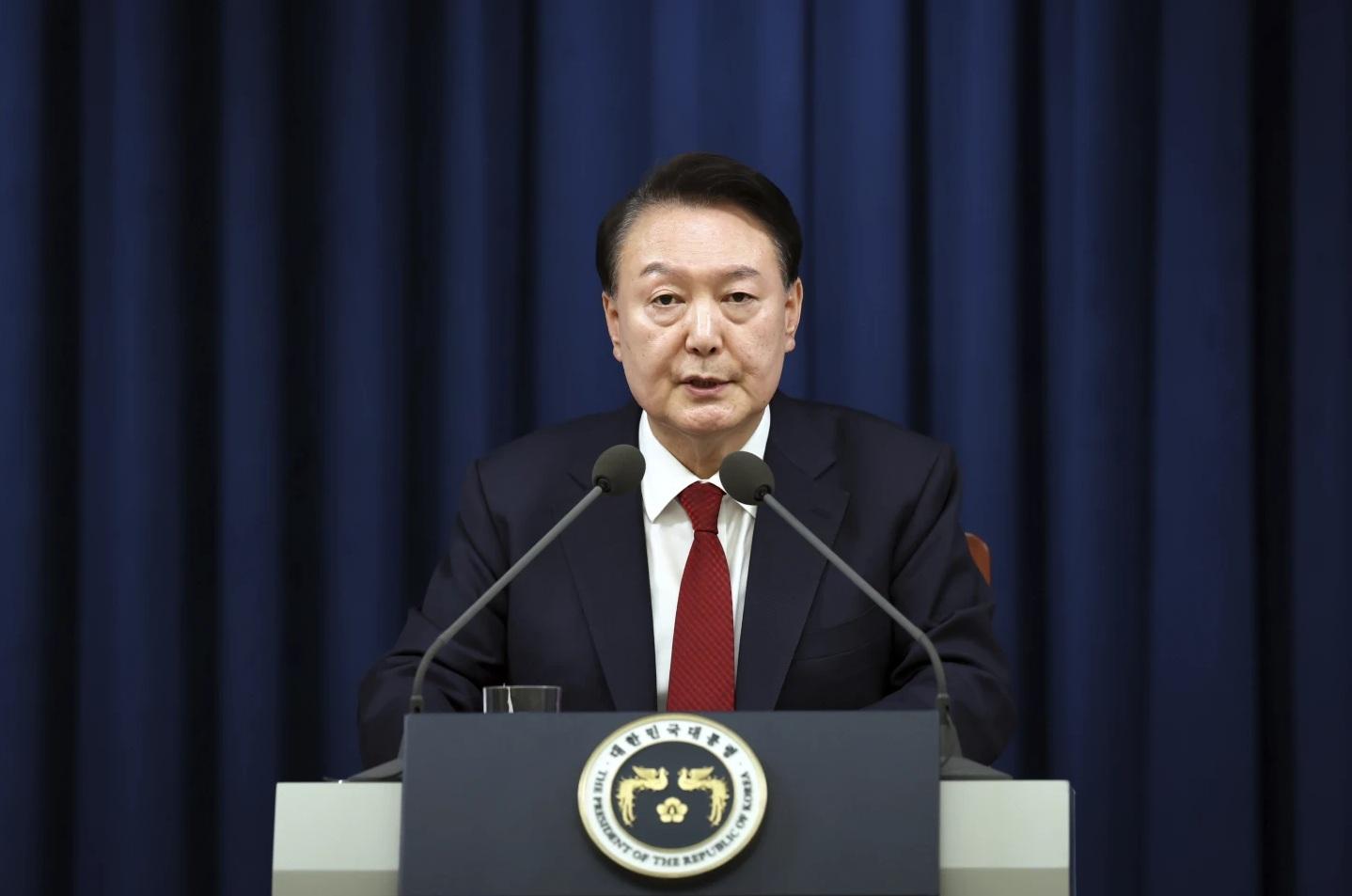 尹錫悅去年12月3日晚無預警下宣布戒嚴。(資料圖片)